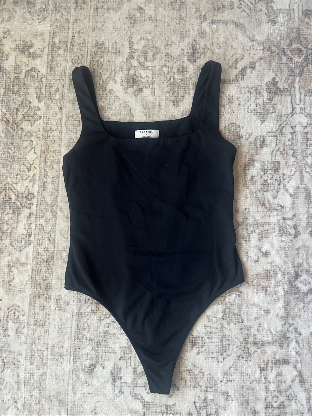 Babaton Black One-Piece Thong Bodysuit